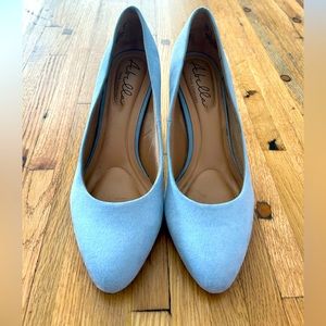 Light Blue Suede High Heel